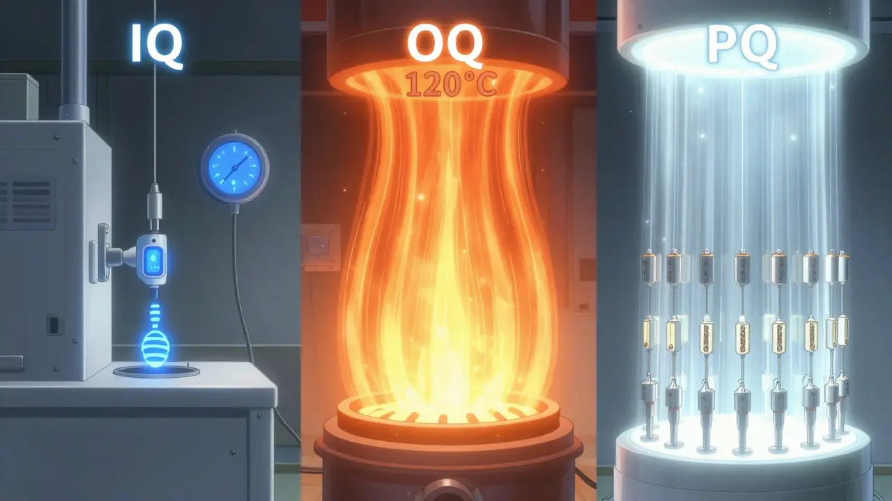 三段階の検証プロセスが光の流れで表現されたシーン。