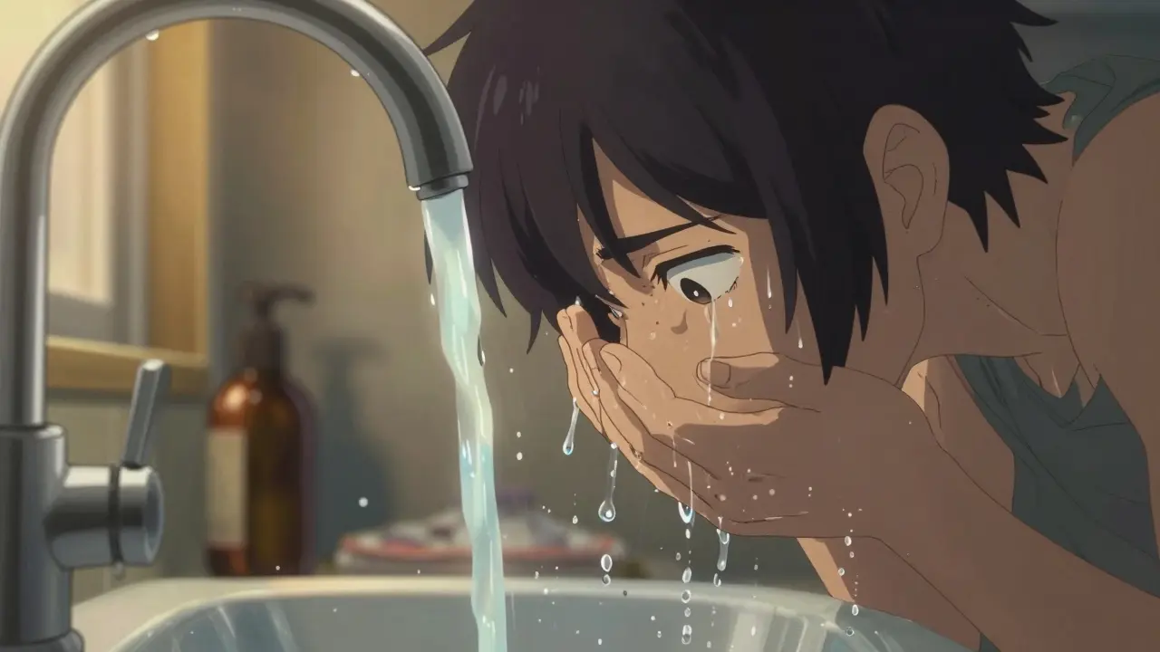 化学物質の目への飛び散り：即時の応急処置方法