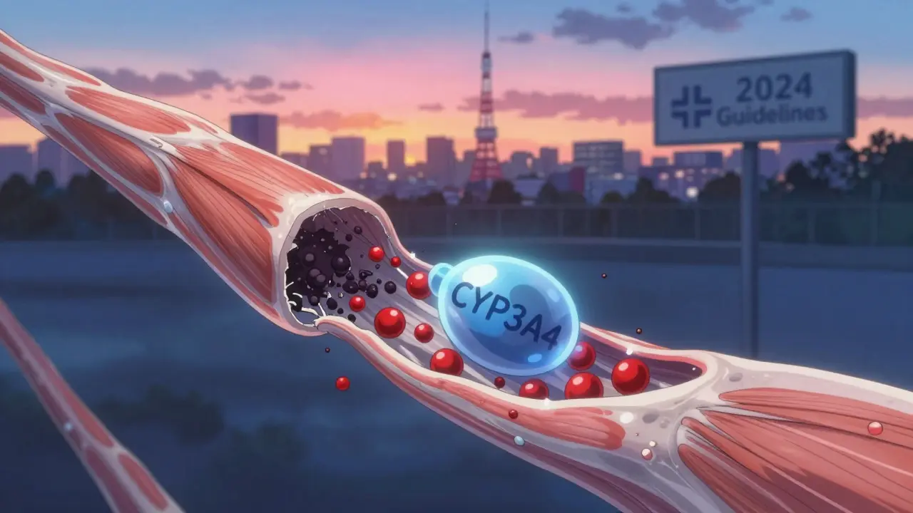 筋肉細胞が破壊され、酵素がその進行を防ぐ微观の様子。